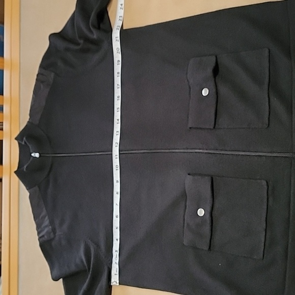Michael Kors Size L Black Zip Front Cardigan Sweater, Wool Blend, EUC - Picture 6 of 11